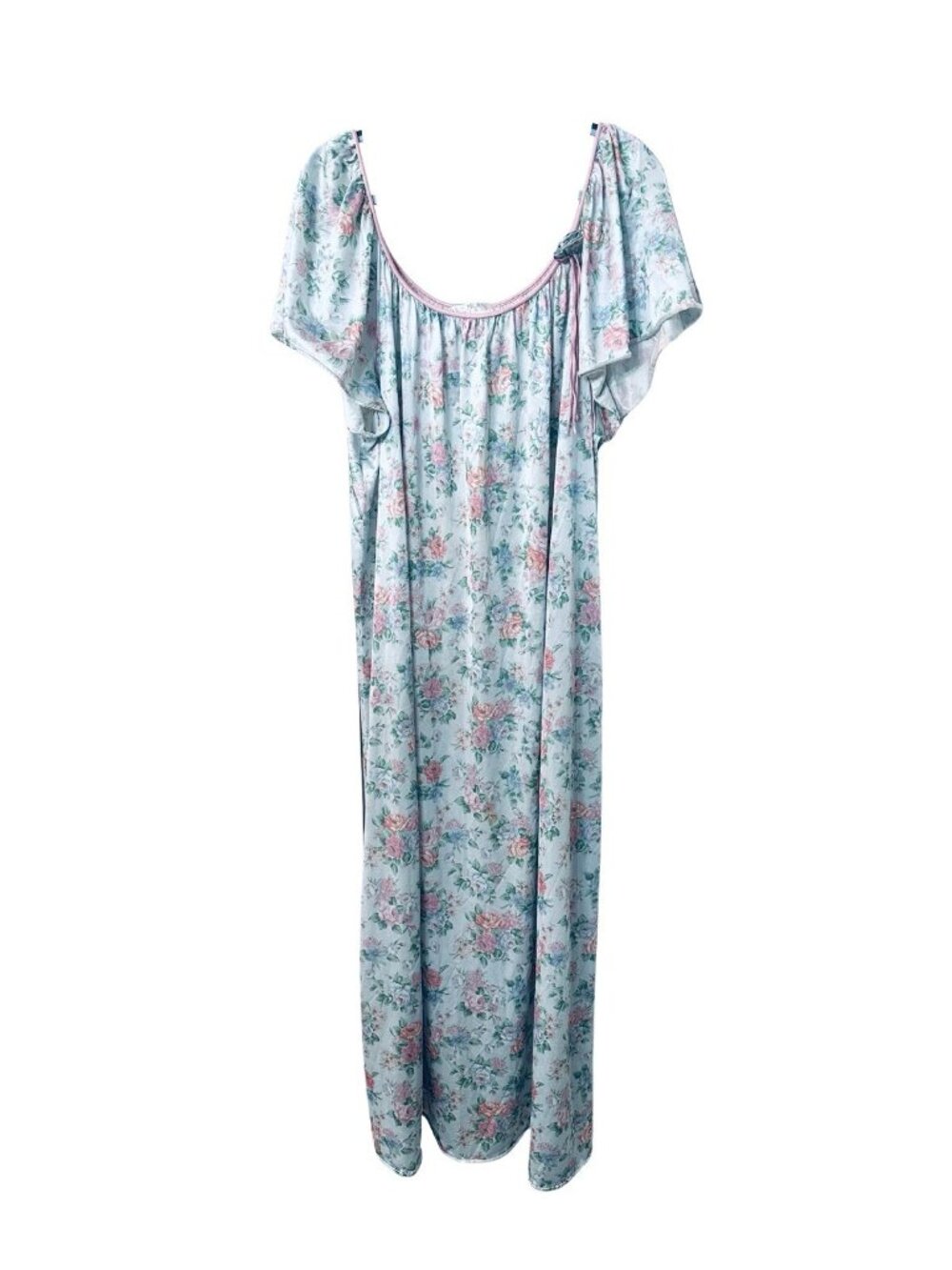 Vintage 70s Val Mode Women's Maxi Nightgown Slipdress Floral size XL
